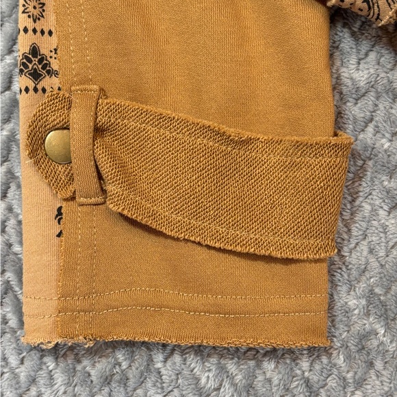 Women’s Miss Me Brown French Terry Paisley Waterfall Jacket Size Medium NWT - Picture 6 of 7